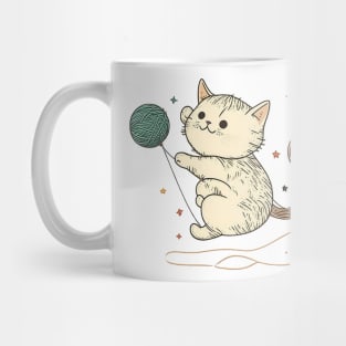 Cat Playing With A Ball Of String Mug